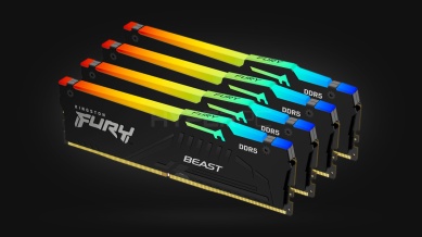 128GB Kingston Fury Beast RGB Black [DDR5, 5600MHz, 4x32GB]