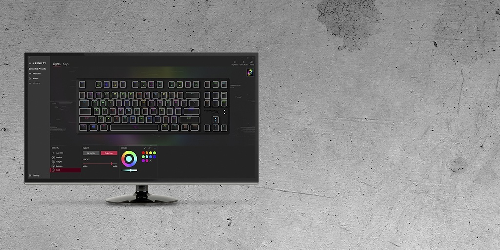 HyperX Alloy Origins Core - Расширенные возможности персонализированной настройки с помощью ПО HyperX NGENUITY