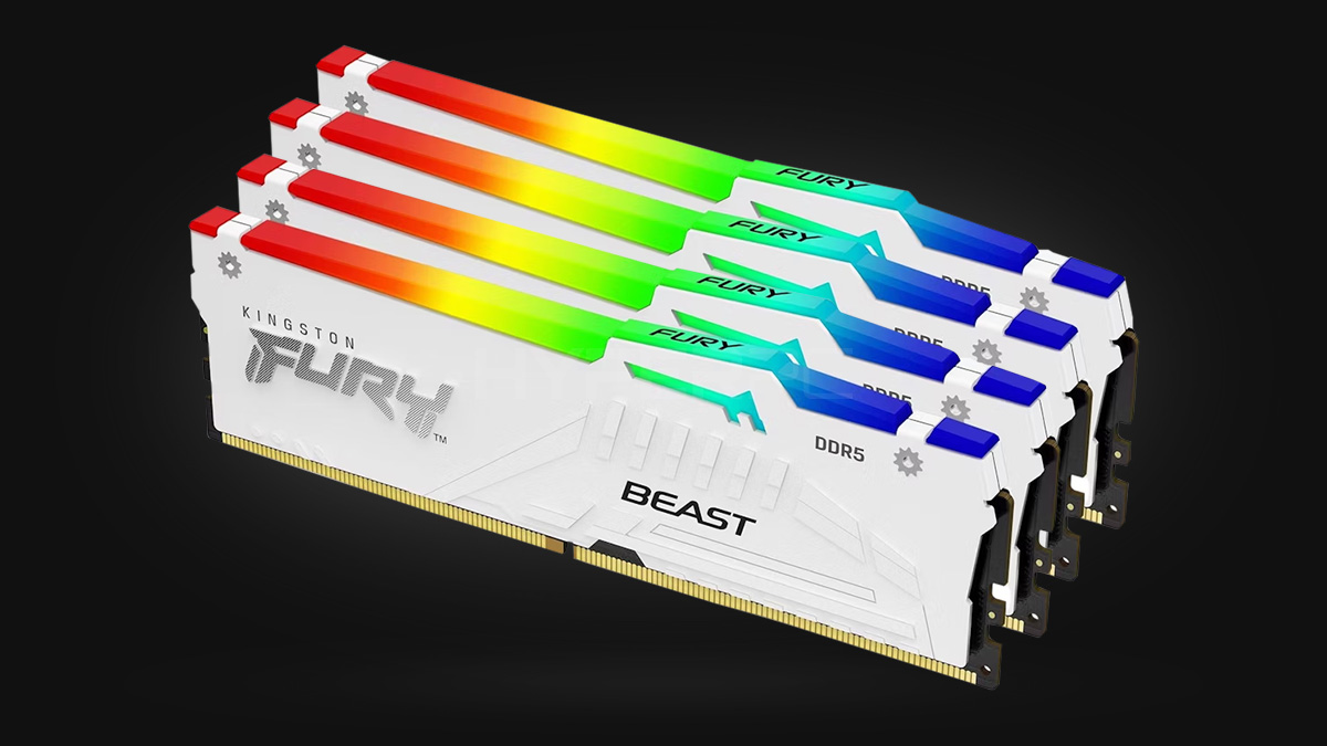 128GB Kingston Fury Beast RGB White [DDR5, 5600MHz, 4x32GB]