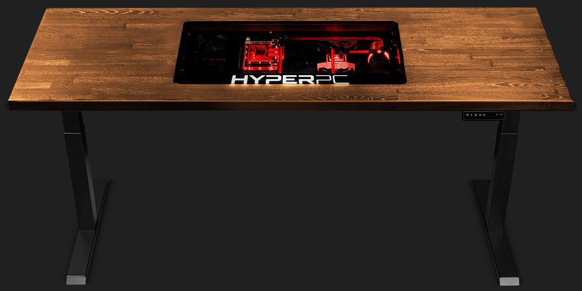HYPERPC DESK с белыми ножками и черной столешницей