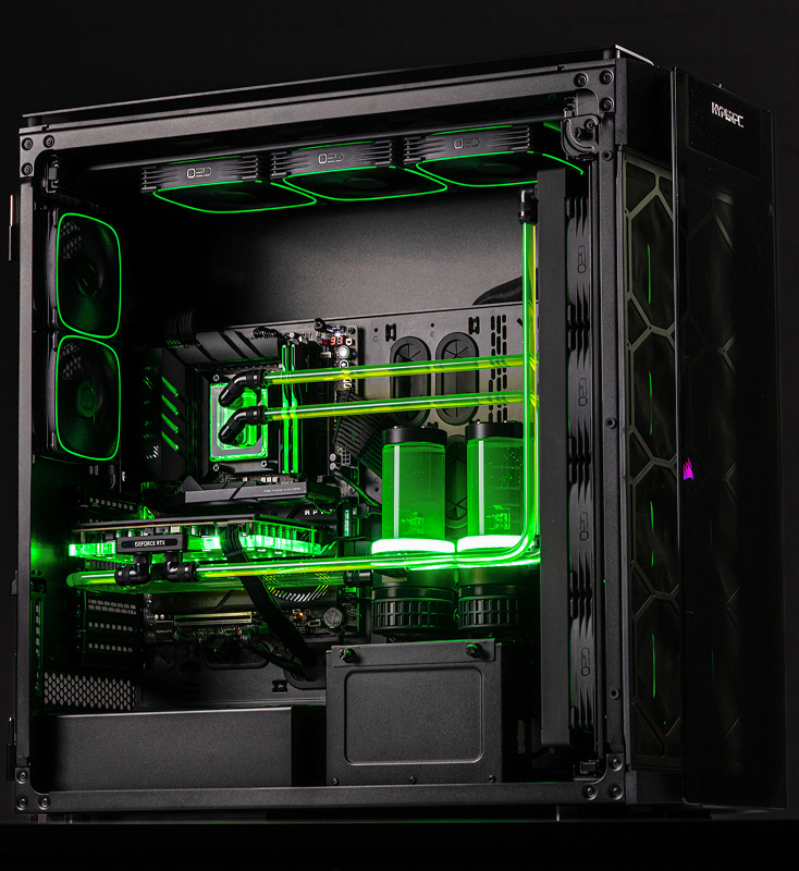 Corsair Obsidian 1000D после глобальной модернизации: неоново-зелёный контур СЖО и RTX 5090