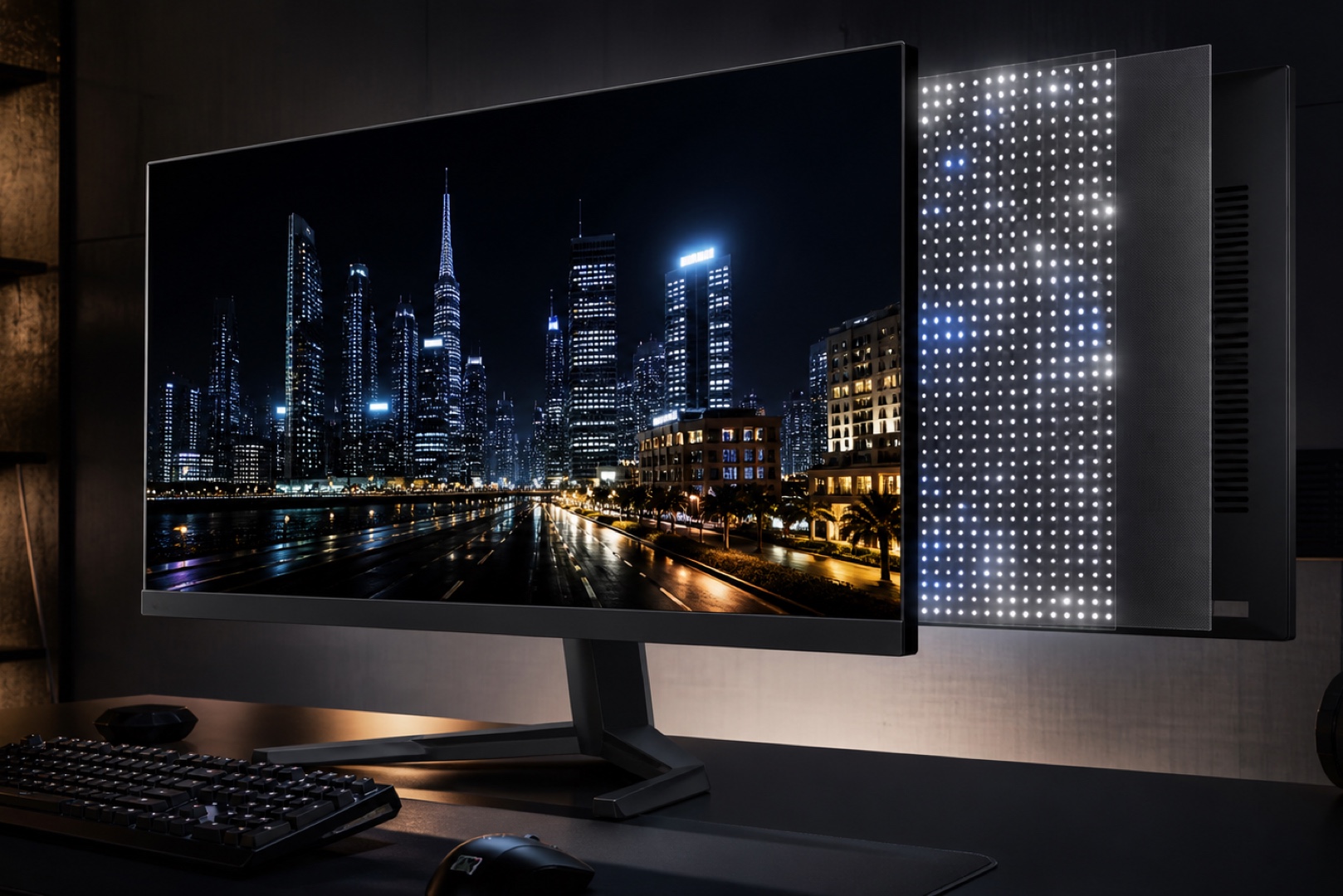 Монитор Mini-LED с зонами локального затемнения для настоящего HDR.