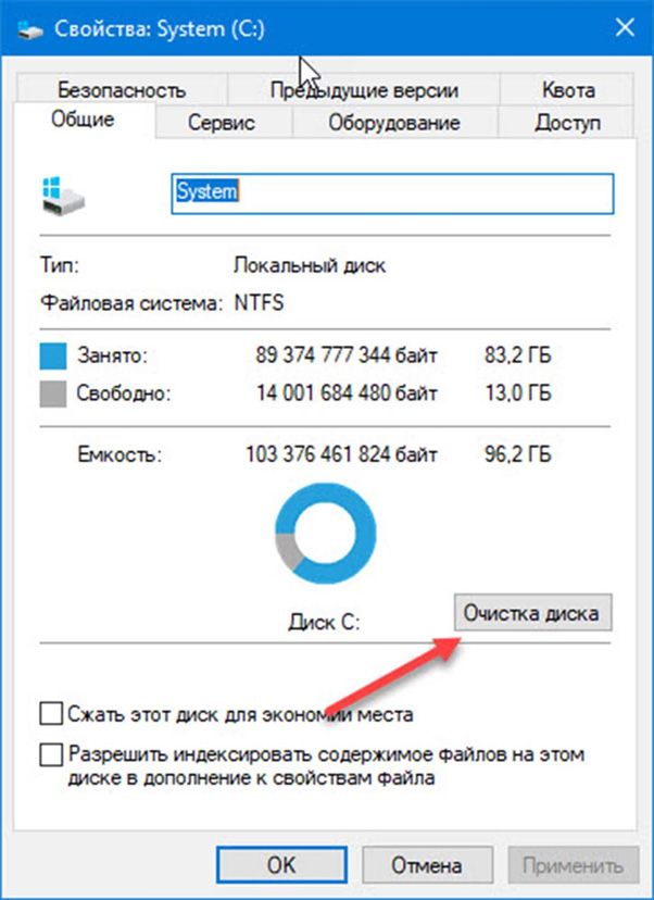 Свойства диска