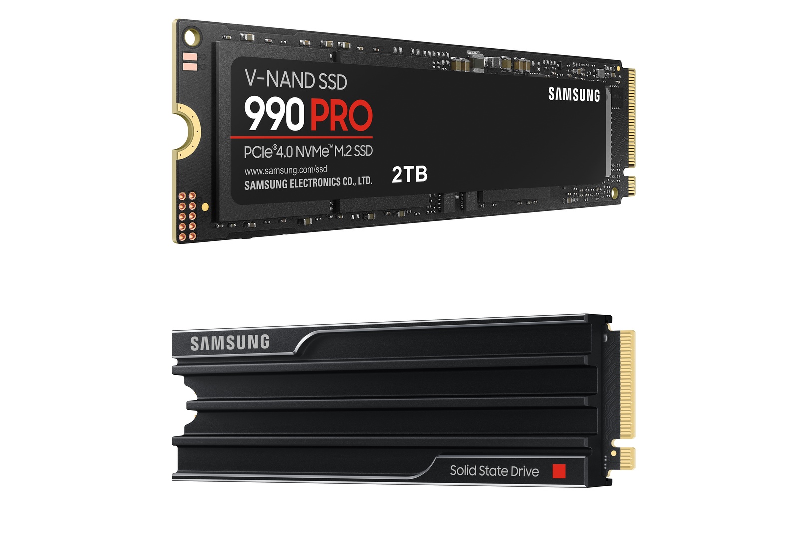 Два NVMe SSD: модель PCIe 4.0 без радиатора и модель PCIe 5.0 с радиатором