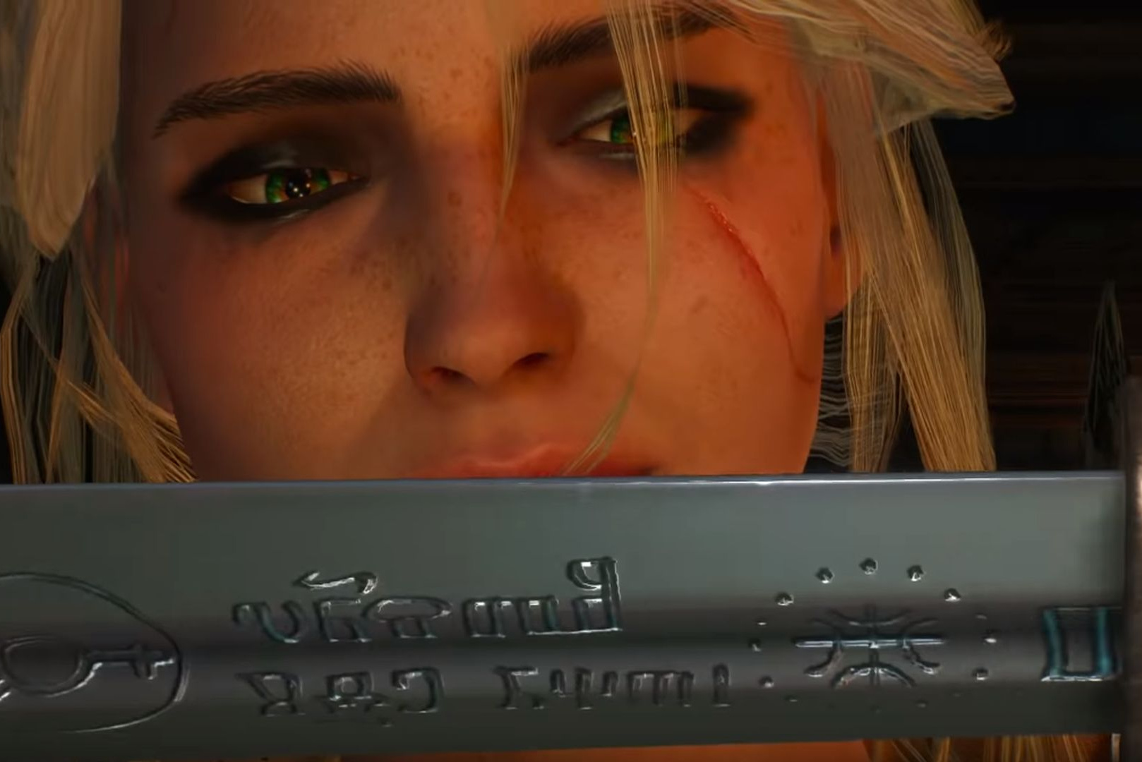 Цири с серебряным мечом в эпилоге The Witcher 3: Wild Hunt